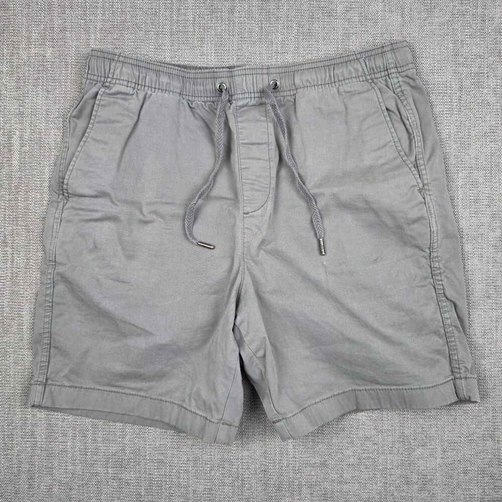 GAP Mens Medium Gray Stretch Chino Drawstring Shorts Elastic Waist Inseam 6"